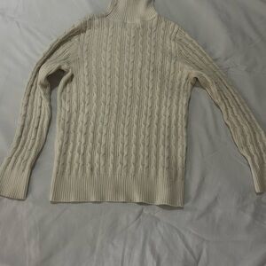 St. John's Bay Cream Cable Knit Turtleneck Sweater